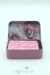 Zeep 70 gram in blikje rozen