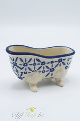 Zeephouder badkuip aardewerk blauw