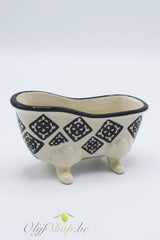 Zeephouder badkuip aardewerk zwart